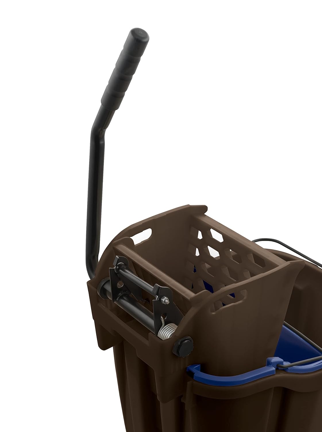 Carlisle FoodService Products Omnifit Mop Bucket with Side Press Wringer and Soiled Water Insert for Floor Cleaning, Kitchens, Restaurants, And Janitorial Use, Polypropylene (Pp), 35 Quarts, Brown