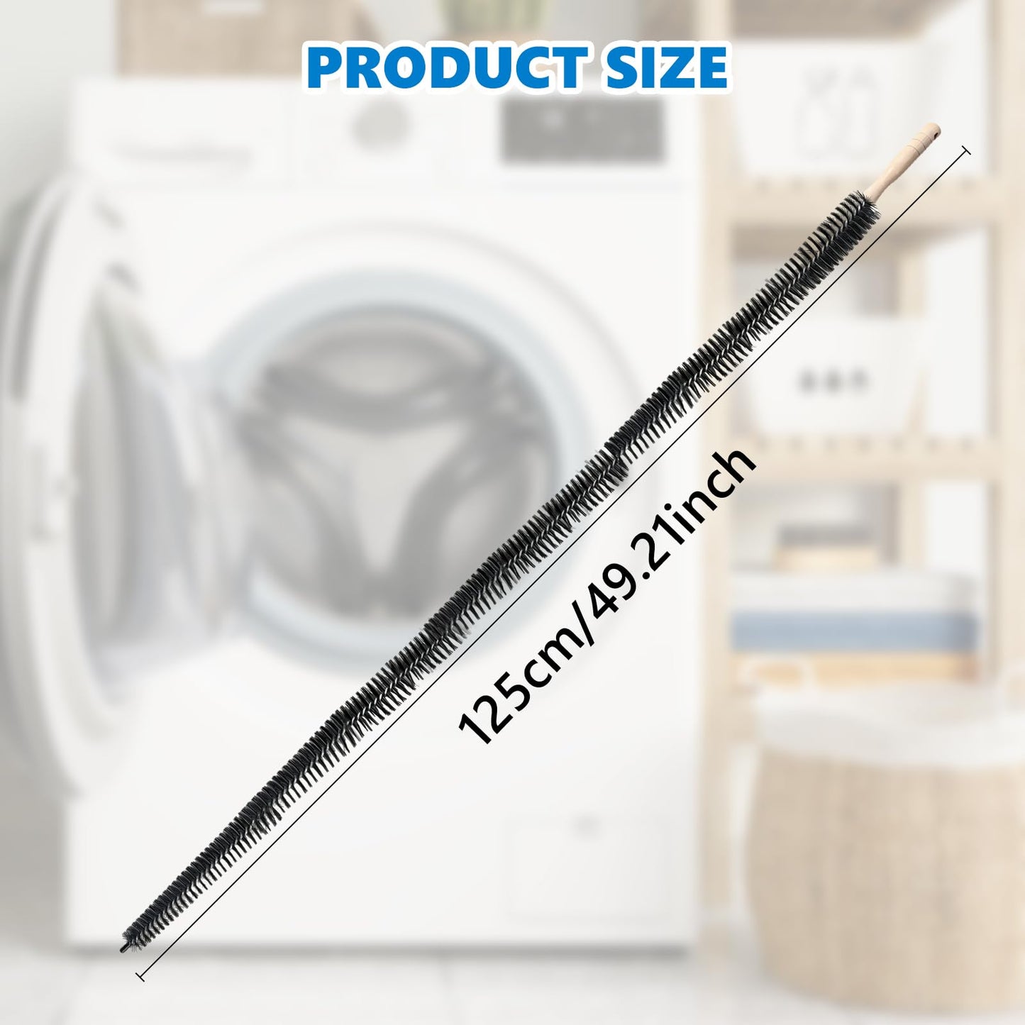 Rejarr Full-Bristle Dryer Vent Cleaner Brush, Dryer Lint Brush and Lint Removal Tool for Trap and Duct, 49.21 Inches Flexible for Deep Cleaning to Remove Pet Hair & Lint and Improve Efficiency