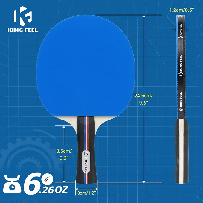 Ping Pong Paddles Set of 4 Premium Table Tennis Rackets 3-Star Ping Pong Balls(8) with Ping Pong Paddle Case Professional Table Tennis Paddles Set for Indoor & Outdoor Games