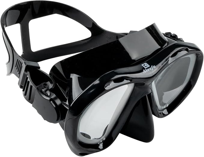 Hyperopia Diving Mask, +2.0 to +5.0 Farsighted Presbyopia Snorkel Mask, Tempered Glass Lens, Anti-Fog Leakproof Silicone Seal for Men Women Underwater Vision