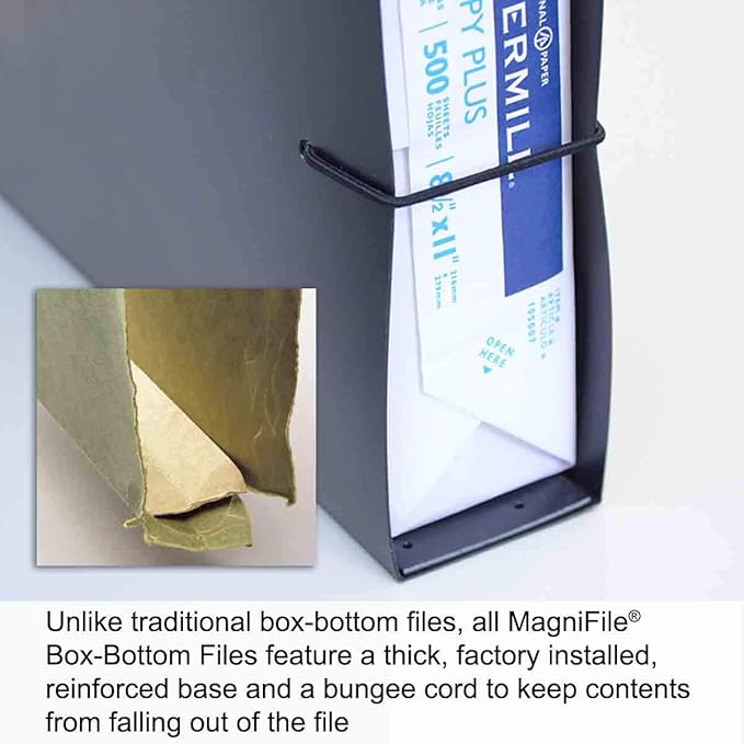 Ultimate Office MagniFile Extra-Capacity Hanging File Folders, 1" Box-Bottom, Letter Size, Feature A Wrap- Around Bungee Security Cord (Set of 4)