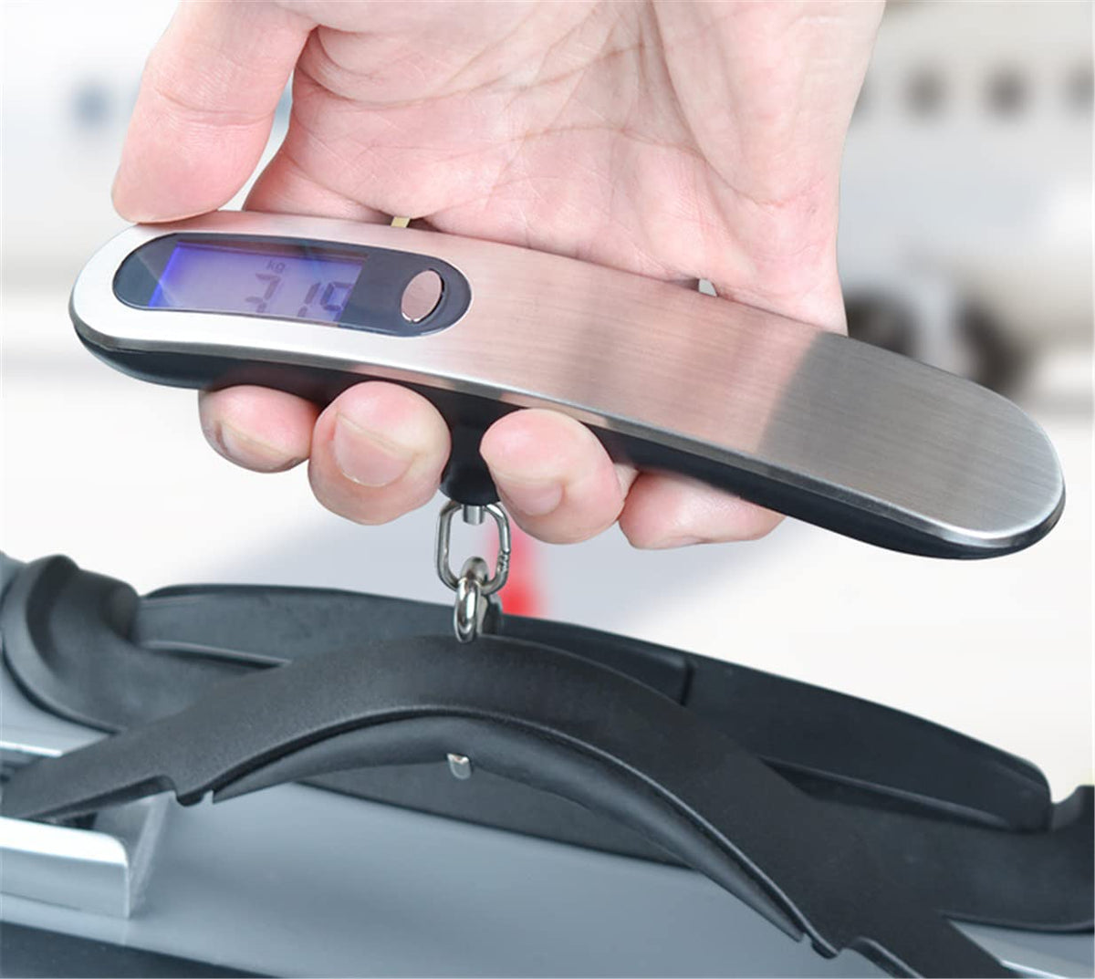 Luggage Scale 50kg/110LB, TXY Portable LCD Display Electronic Scale Weight Balance Suitcase Travel Bag Hanging Steelyard Scale Tool with Hook