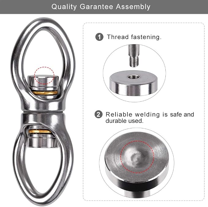 Dolibest Silent Bearing Swing Swivel Rotational Safety Device, Swing Swivel Hanger, Swivel Hardware with 360° Rotation for Aerial Yoga Tree Swing, Hammock Chair, Climbing Rope, Yoga, Hanging Hammocks