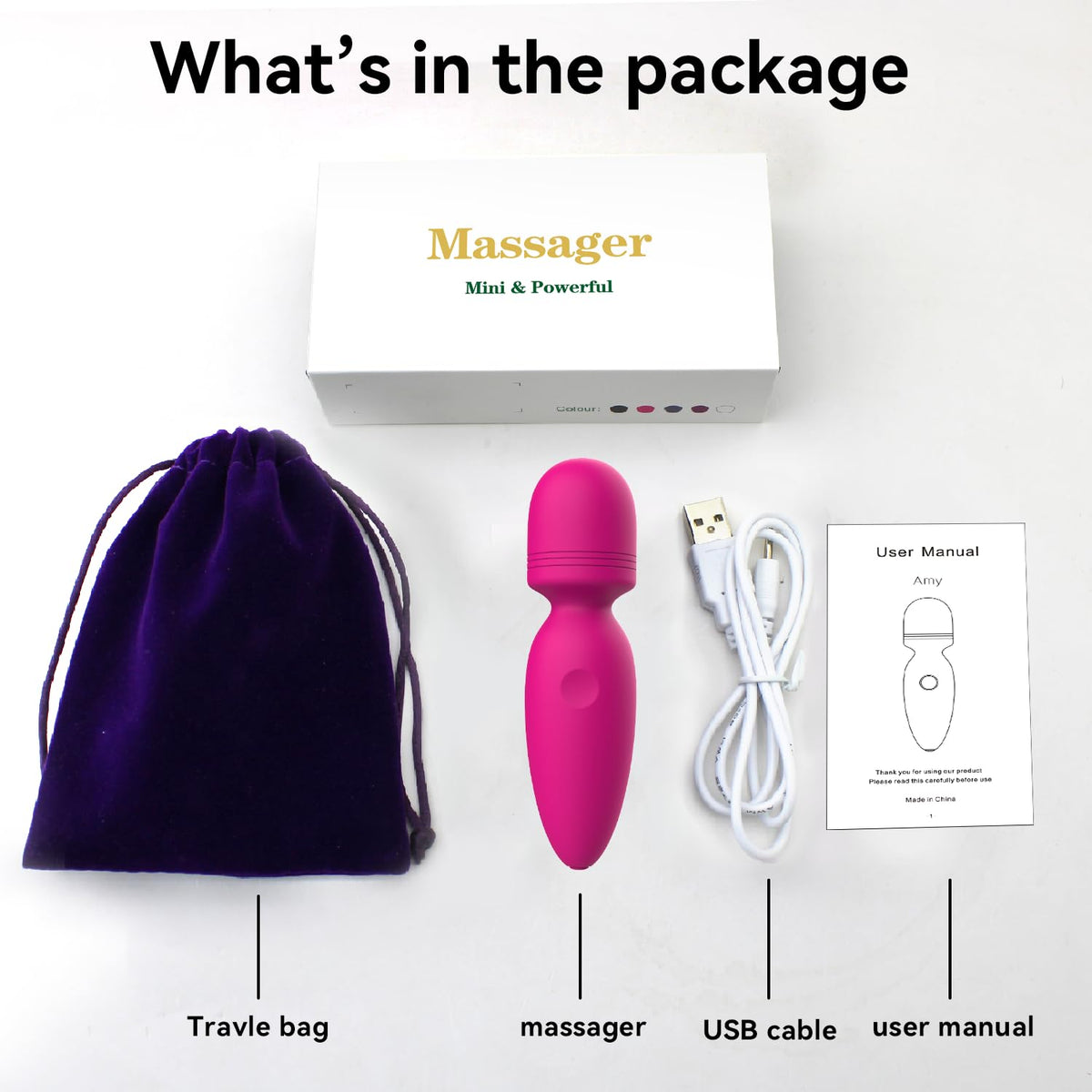 Fuwyiy Mini Manual Back Massagers,Gifts for Women Small Cordless Handheld Massager with 10 Modes, Personal Handheld Massager for Neck Shoulder Back Body（RED）