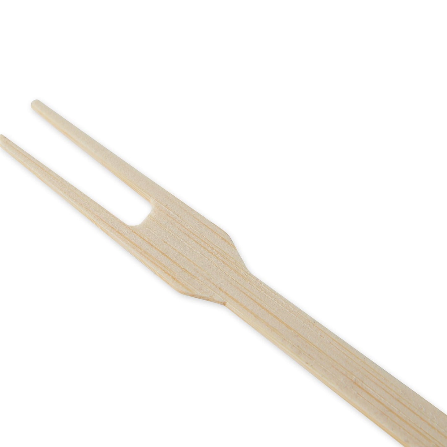 RSVP International Compostable Bamboo Serving & Cocktail Picks, Appetizer Fork, 50-Count, 6"