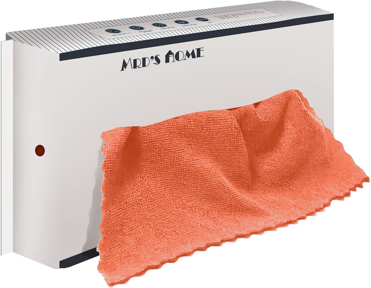 MRD's Home 20Pack Microfiber Cleaning Cloth in Bag,Multi-Purpose Reusable Cleaning Wipes Rags,Lint Free,Scratch & Streak-Free Cloth for Car,Small Microfiber Towels for House Wash,12" x 12"ï¼Orangeï¼