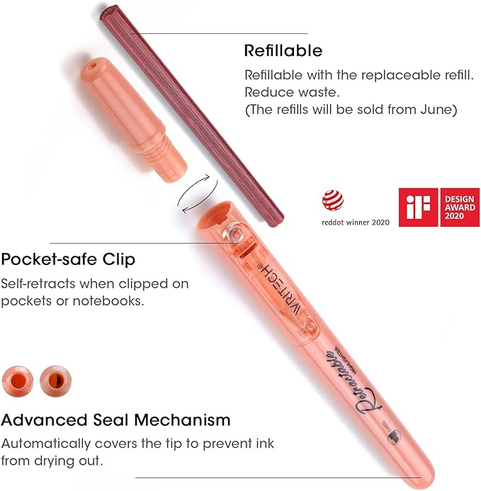 WRITECH Retractable Highlighters Assorted Colors: Chisel Tip Click Aesthetic Highlighter Marker Pens Pack Multi Colored Ink No Bleed Smear for Highlighting Journaling (12ct Neutral)