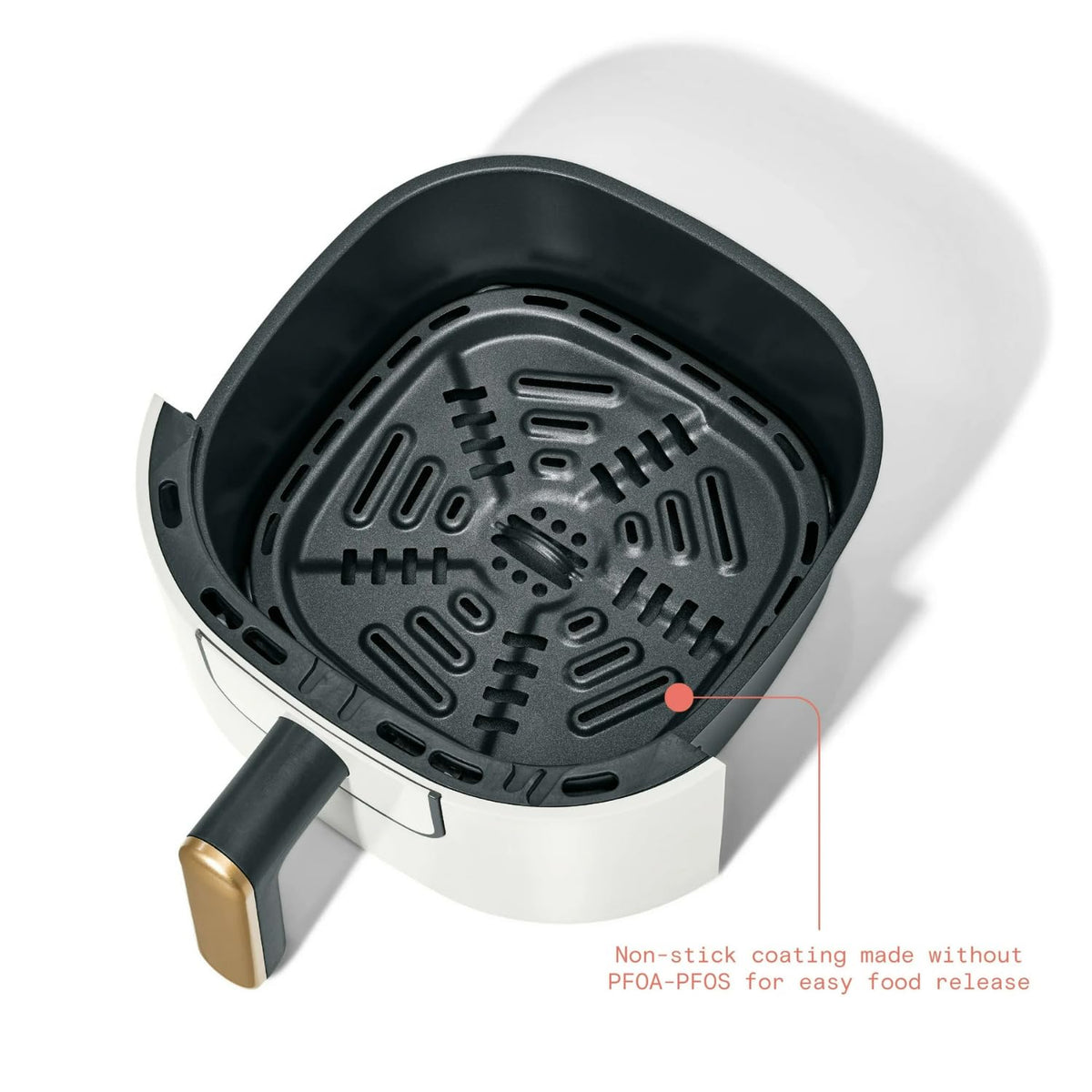 B - 3-Quart Digital Air Fryer, TurboCrisp Technology, 4 Presets, 170°F-400°F, Non-Stick, Dishwasher Safe, 1200 Watt. (White Icing)