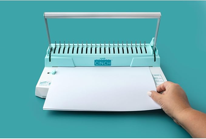 We R Memory Keepers Comb Cinch Book Binding Machine, Includes 10 8 mm Binding Combs, Book Binding Kit, Easy to Use, Use for Scrapbooking, Home Offices, & Classrooms
