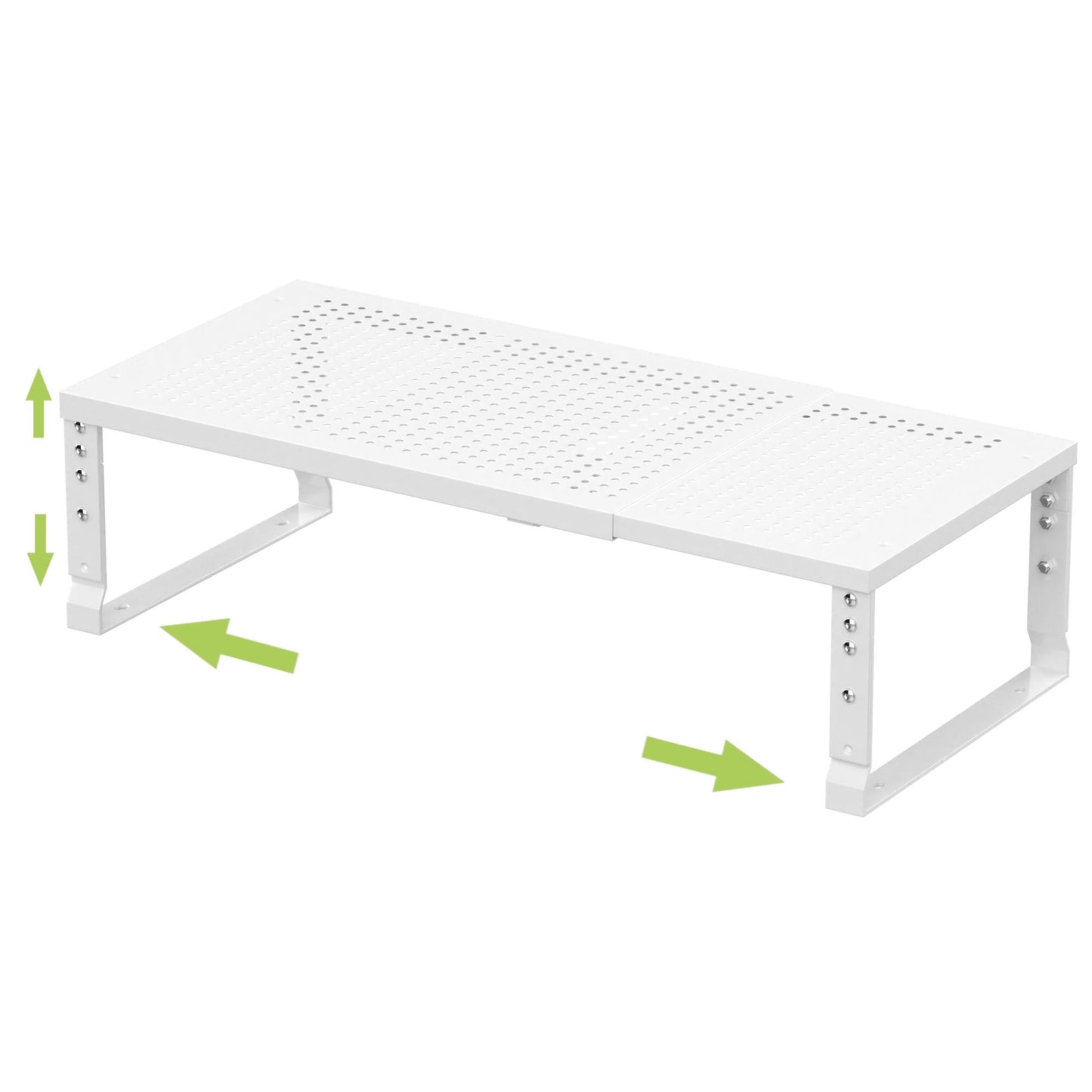 Jojocross Expandable Adjustable Stackable Kitchen Organizer, Spice Rack,Metal Pantry Storage Shelves Racks,Counter Shelf for Cabinets, Countertop, Cupboard (1 Pack/Large/White)