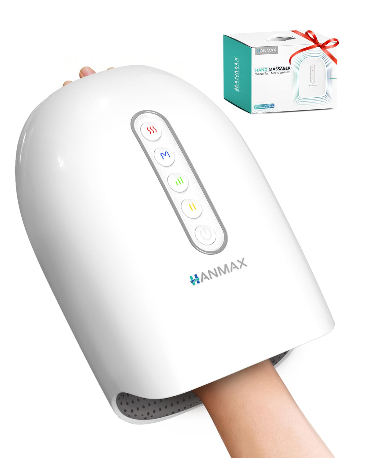 HANMAX Cordless Hand Massager with Heat and Compression – for Arthritis & Carpal Tunnel, Mothers Day Gifts for Mom/Women/Men, FSA-HSA Eligible