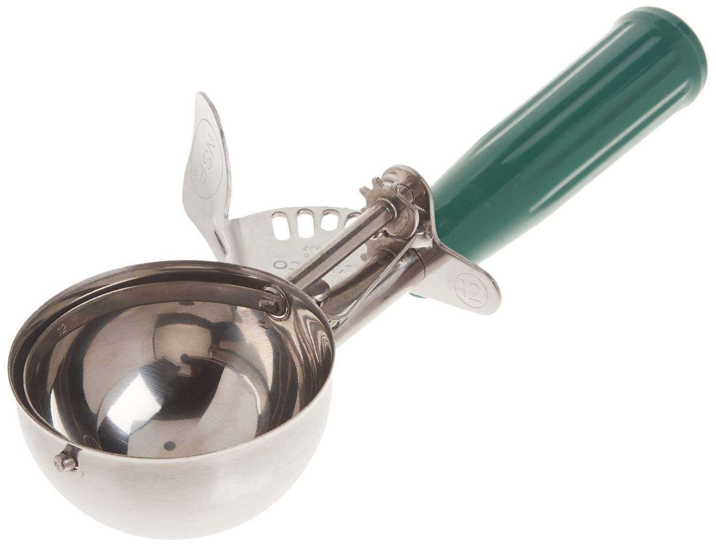 Winco Ice Cream Disher, Size 12, Plastic Hdl, Green