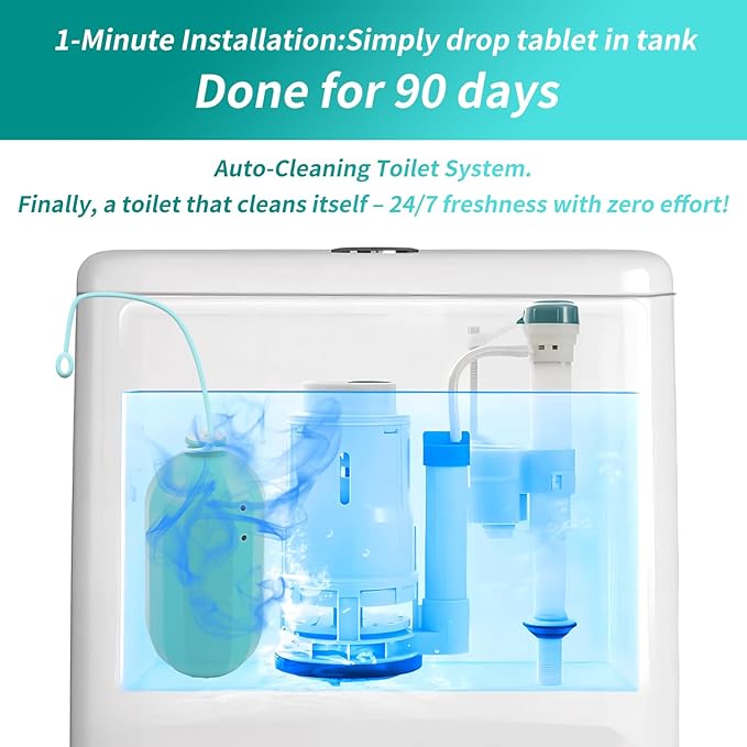 2Pcs WTWD Automatic Toilet Bowl Cleaner with Easy-Grip Hook, Prevents Hard Water Stains, Reduce Scrubbing, Toilet Tank Cleaner, Magic Bottle Design for Stain-Free Hands, Septic Safe