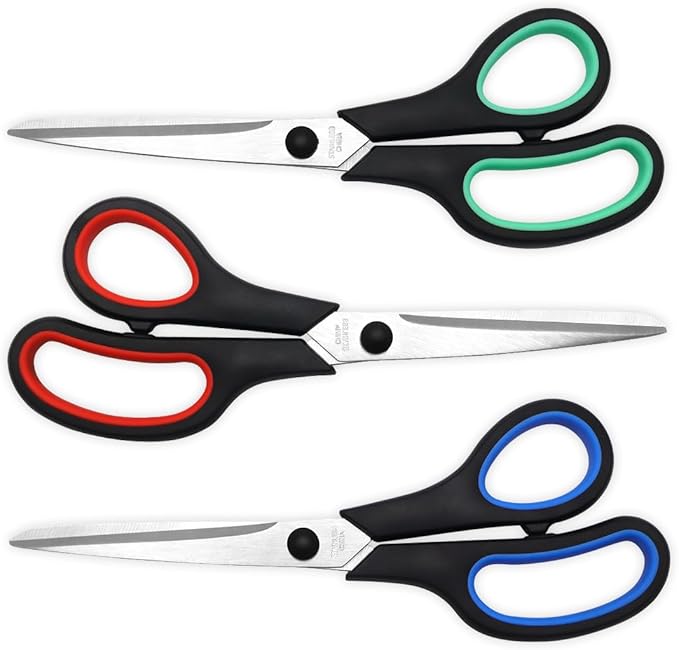 Vitoler Scissors All Purpose Heavy Duty,8.5" Kitchen Scissor for Food,Sewing Fabric Cutting, Right/Left Handed scissors for school