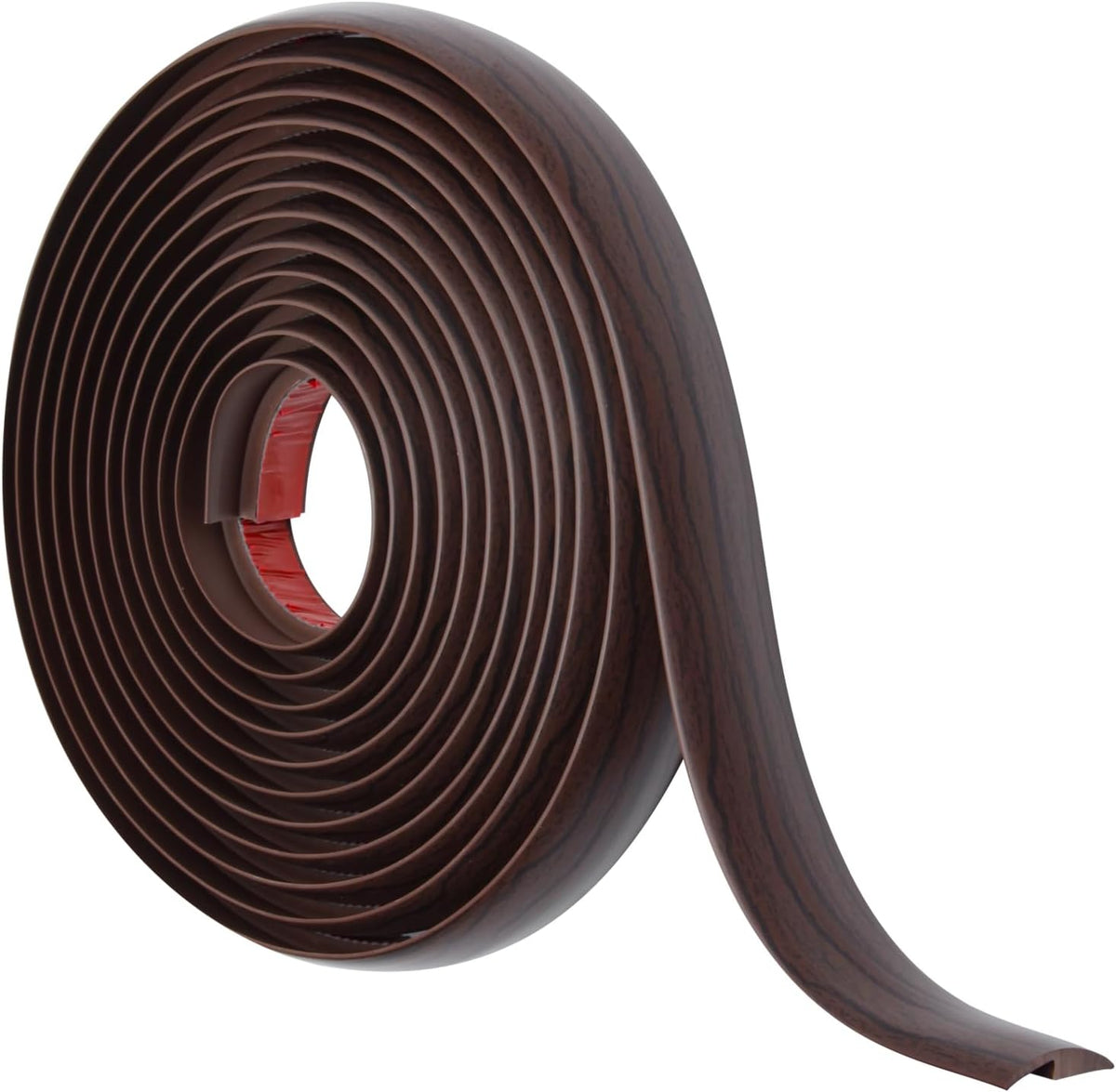 Floor Transition Strip Self Adhesive Carpet & Flooring Transitions Edging Trim Strip PVC Threshold Transitions Suitable for Threshold Height Less Than 5mm (20Ft, Black Walnut)