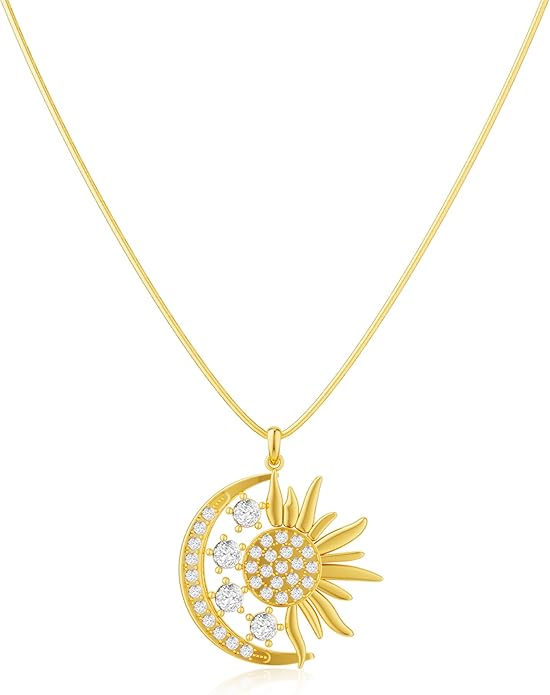 CHESKY Layered Necklaces for Women Trendy, Dainty 14k Gold Plated Pendant Necklace Layering Necklace for Women Non Tarnish Hypoallergenic Sun Gold Necklace Stack Gold Jewelry for Women Gifts