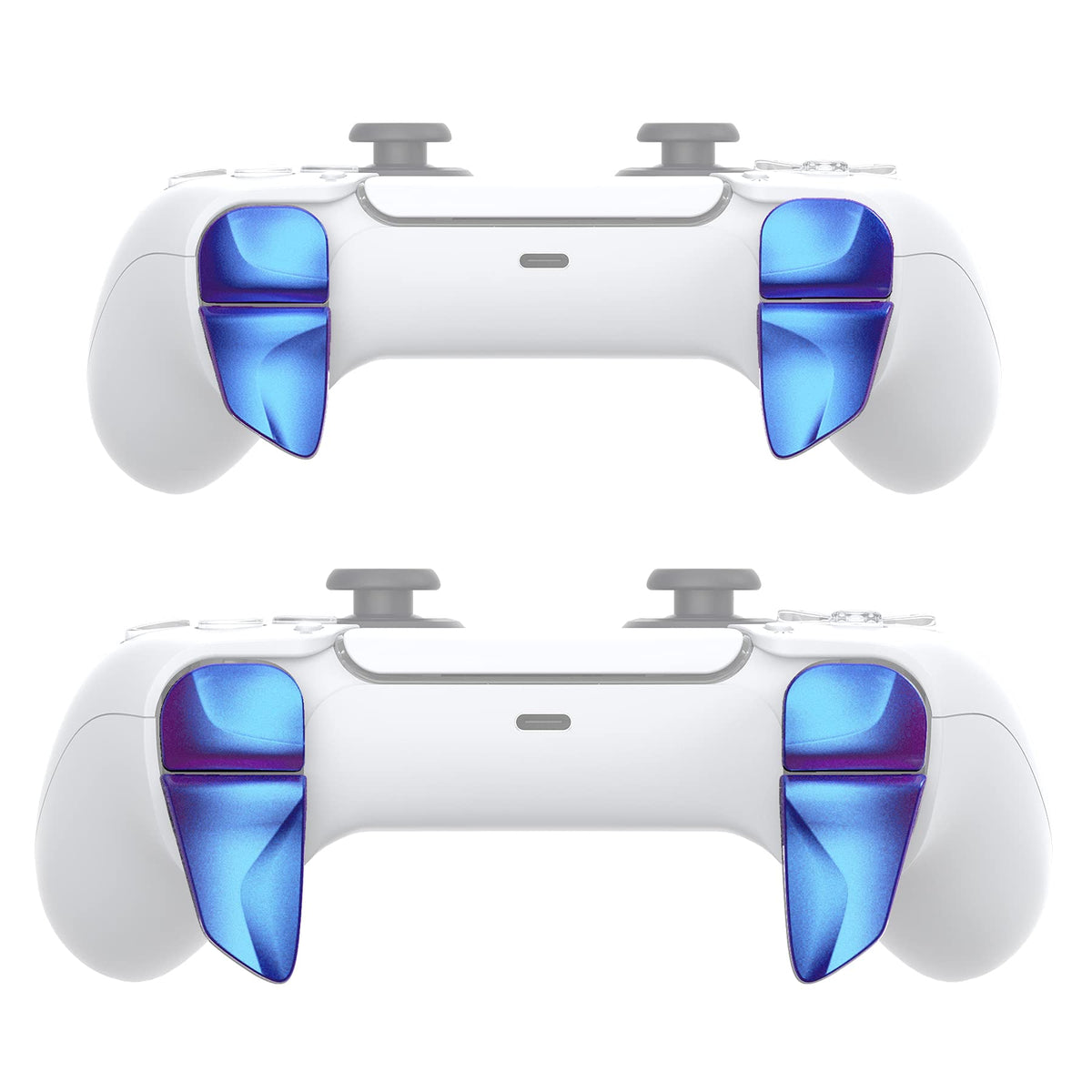 PlayVital Blade 2 Pairs Shoulder Buttons Extension Triggers for ps5 Controller, Game Improvement Adjusters for PS Portal Remote Player, Bumper Trigger Extenders for ps5 Edge - Chameleon Purple Blue