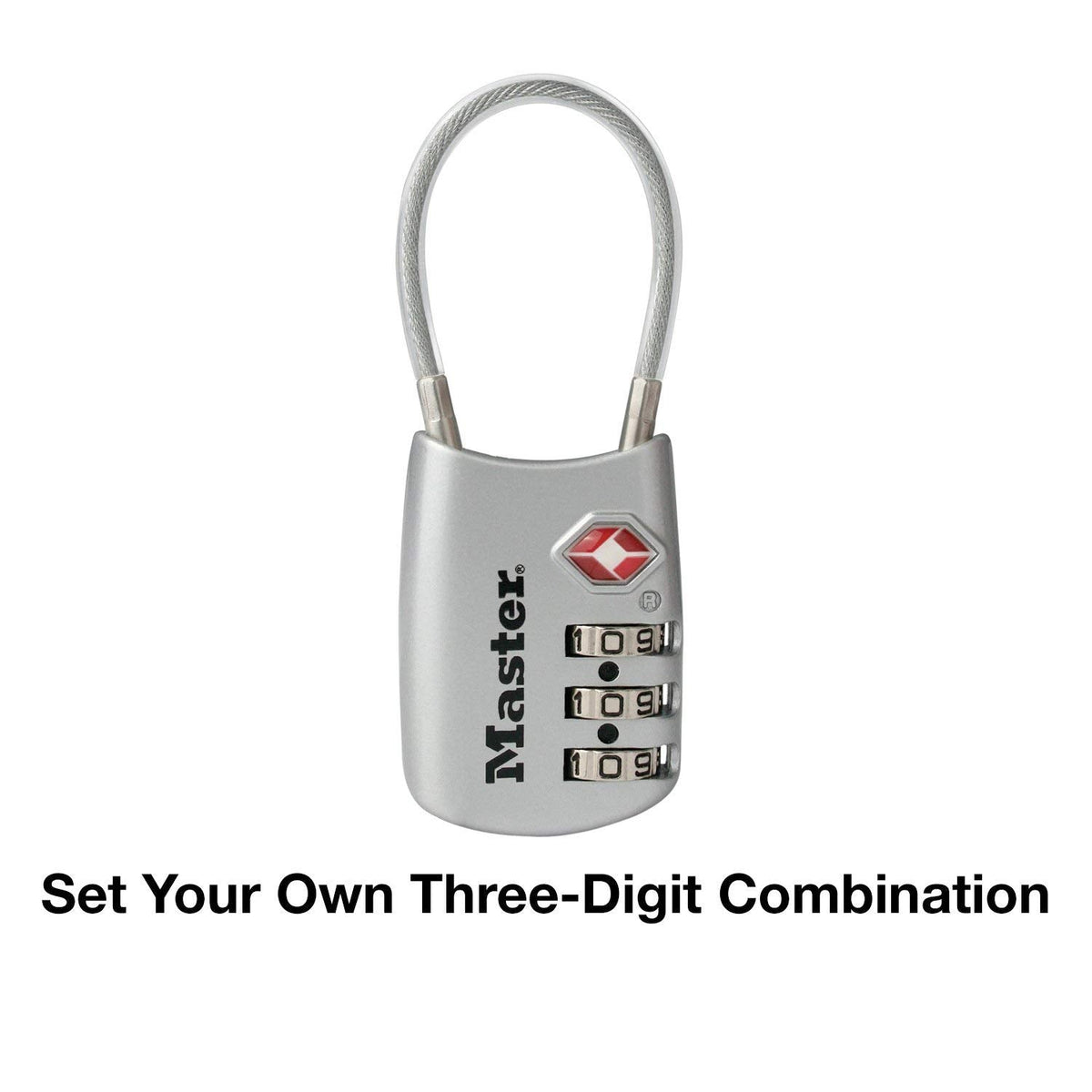 Master Lock TSA Set Your Own Combination Luggage Lock, TSA Approved Lock with Code for Luggage, Bags, Suitcase, and Backpacks, (Color May Vary), ‎4688D