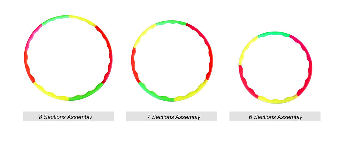 Exercise Hula Hoop: Wavy Hoop 1B - 1.0 lb Small, for Children use. Four neon Colors.