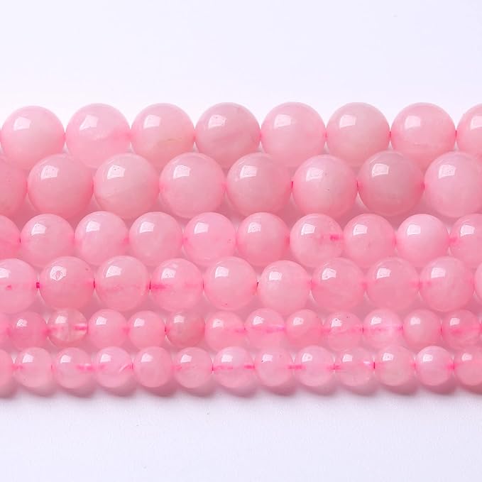 6mm Natural Rose Quartz Beads Pink Energy Crystal Round Loose Beads for Jewelry Making DIY Bracelets 15" 60pcs
