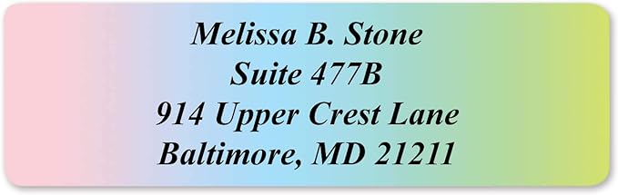 Cascading Rainbow Personalized Return Address Labels Without Dispenser - Roll of 500 Custom Stickers