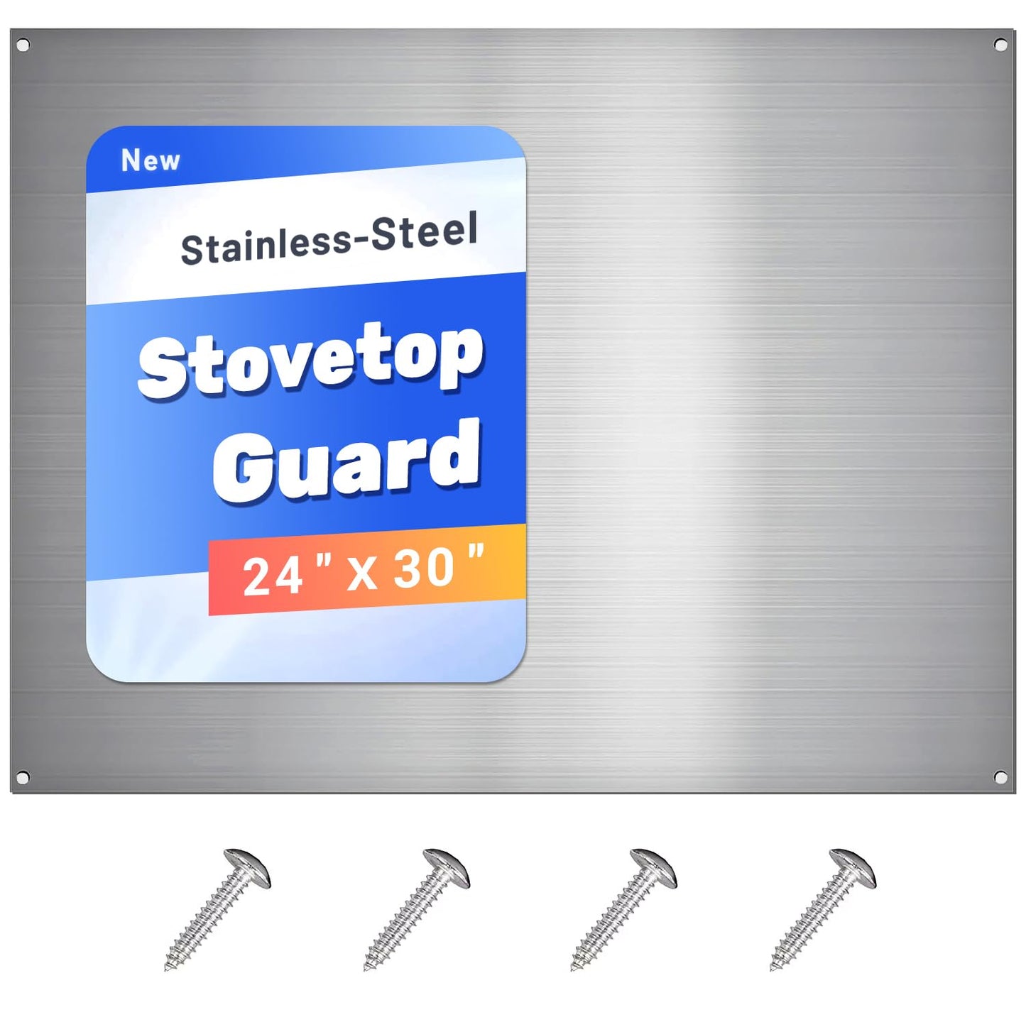 Stainless Steel Backsplash for Stove 24"x30" Stove Backsplash Protector for Wall Metal Range Splash for Kitchen Wall with Screw Included（0.0276" Thick)