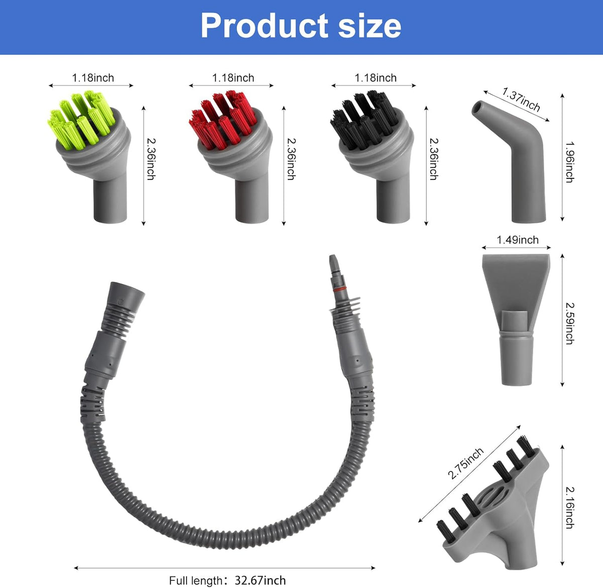 Replacement Extension Hose cleaner brush tool parts for Bissell Steam Shot Omni Hard Surface steam Cleaner 39N7A 39N7V 39N7H 39N71 39N72 39N73 39N78 39N7N 2994B handheld portable steam Accessories