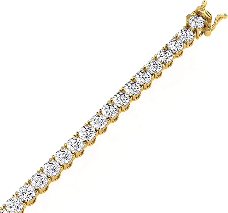 0.50-15 Carat Lab Grown Classic Diamond Tennis Bracelet 4 Prong Setting Luxury Collection (F-G Color, SI Clarity) Length- 7 Inch