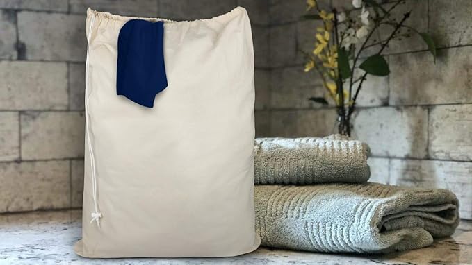 Urban Villa Laundry Bags 2 Pack Canvas Dirty Clothes Travel Laundry Bag|Machine Washable|Reusable College Hostel Liner Bag for Garments with Drawstring Closure - Size 28 x 36 Inches
