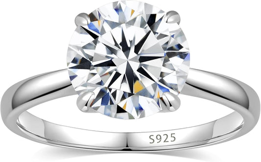Moissanite Engagement Rings for Women,Promise Rings 925 Sterling Silver with 18K Yellow/White Gold Plated,D Color VVS1 Wedding Band Moissanite Ring 0.5/1/1.5/2/3/4CT