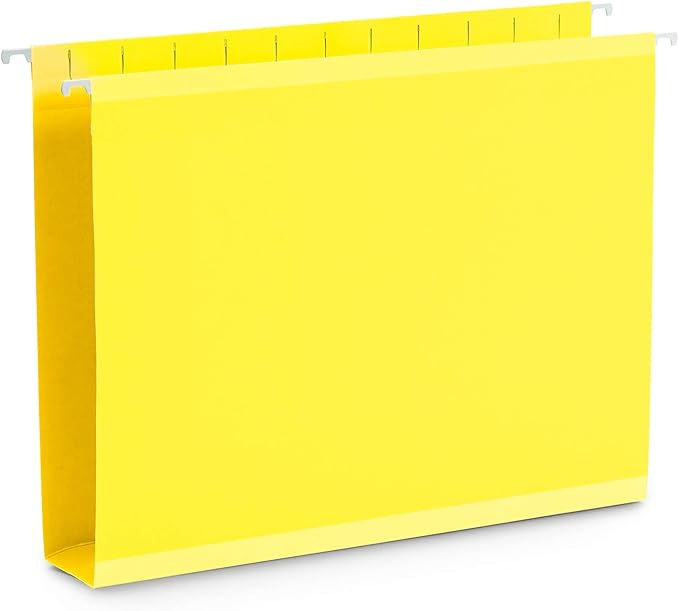 25 Blue Summit Supplies Hanging File Folder Extra Capacity, Expanding Hanging File Folders Letter Size, Extra Wide Hanging File Folders with 2” Expansion, Reinforced 12pt Paper, Assorted Colors