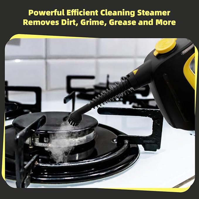 Handheld Steam Cleaner with 9 pcs Accessories Multi Surface Steam Cleaner for Home 530ml Natural Multi Purpose Steamer for Cleaning Grime, Grease，Floor, Upholstery, Grout and Car