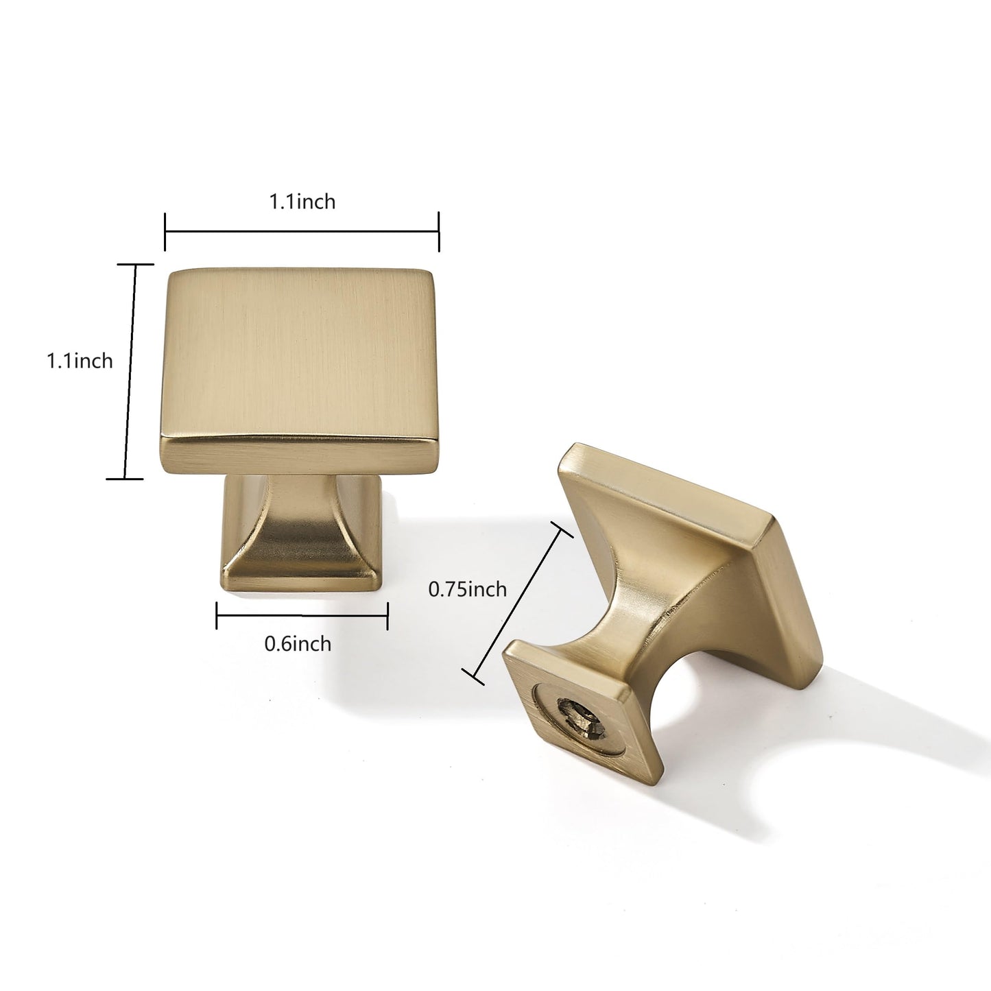 khtumeware Champagne Bronze Cabinet Knobs 10 Pack Satin Brass Drawer Knobs Square Knobs for Cabinets and Drawers Cabinet Hardware Kitchen Cabinet Knobs
