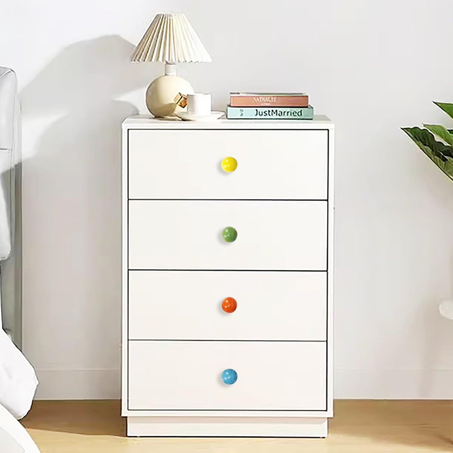 FOAN Cabinet Knobs 6 Pack, Ceramic Drawer Grip Handle, Suitable for Cupboard/Drawer/Dresser/Toilet/Kids Room, 1-1/4inch, Equipped with Multi Size Screws, Green