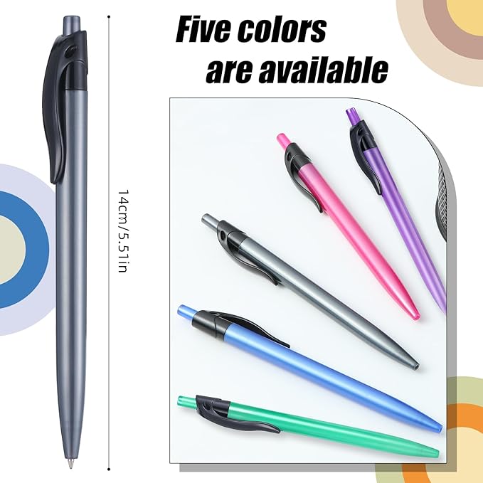 Yuxingrong Retractable Black Ballpoint Pen for Smooth Writing 1.0mm Medium Pack of 50, click pens with comfort grip, Idea for Journaling, Planner, Note Taking