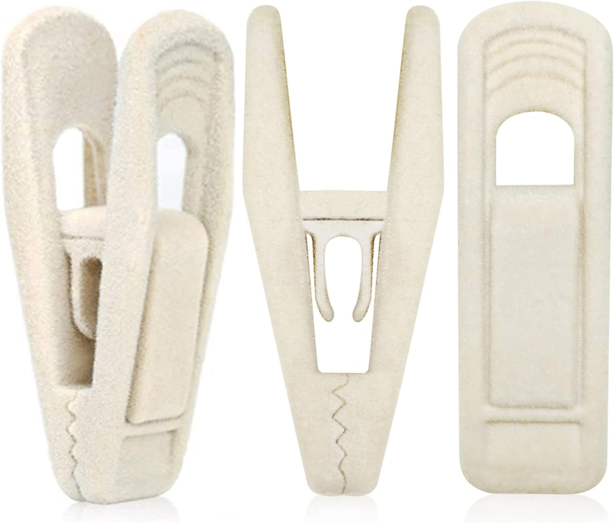 Beige Velvet Hangers Clips (80-Pack), Non-Slip Strong Velvet Clips for Velvet Skirt Hangers, Velvet Pants Hanger Velvet Clips Fit for Thin Velvet Clothes Suit Hangers