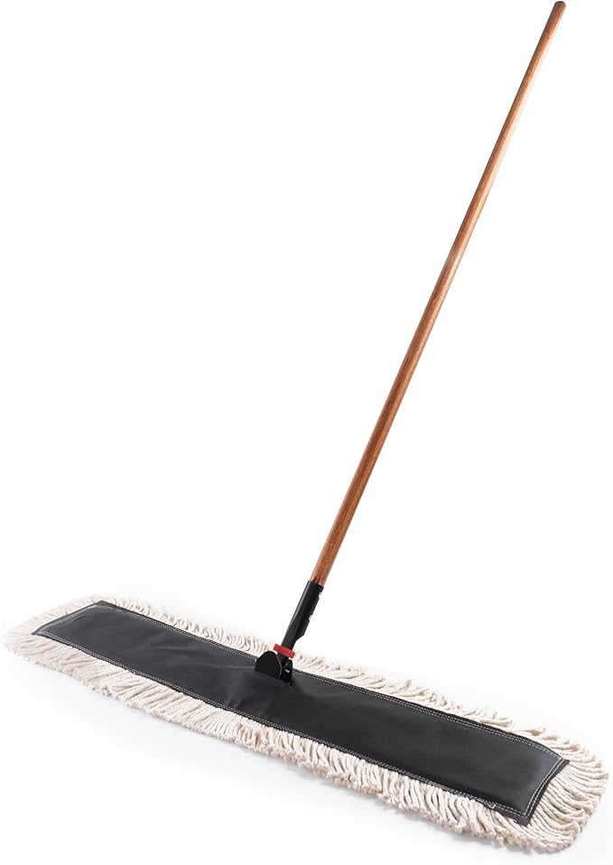 Matthew Cleaning 24'' High Strength Disposable Dust Mop Cotton Cut-end Yarn Mop Replacement Heads for Residential & Commercial Fit Standard Dust Mop Frames, Hardwood, Laminate, Concrete Floors 3Pack