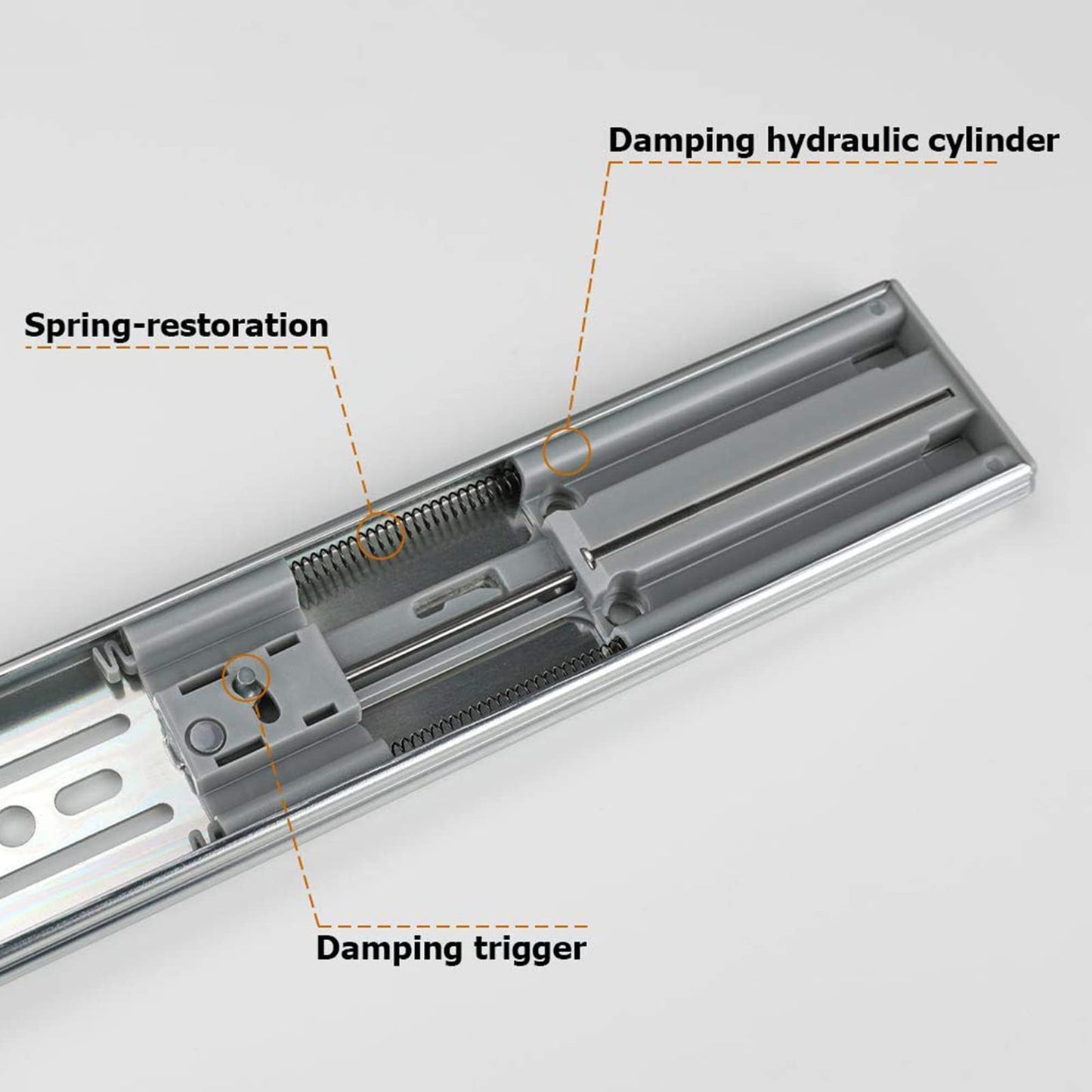 LONTAN 5 Pairs 22 Inch Soft Close Drawer Slides Side Mount Heavy Duty Cabinet Drawer Glides Ball Bearing Full Extension Kitchen Cabinet Rails 100 LB Capacity