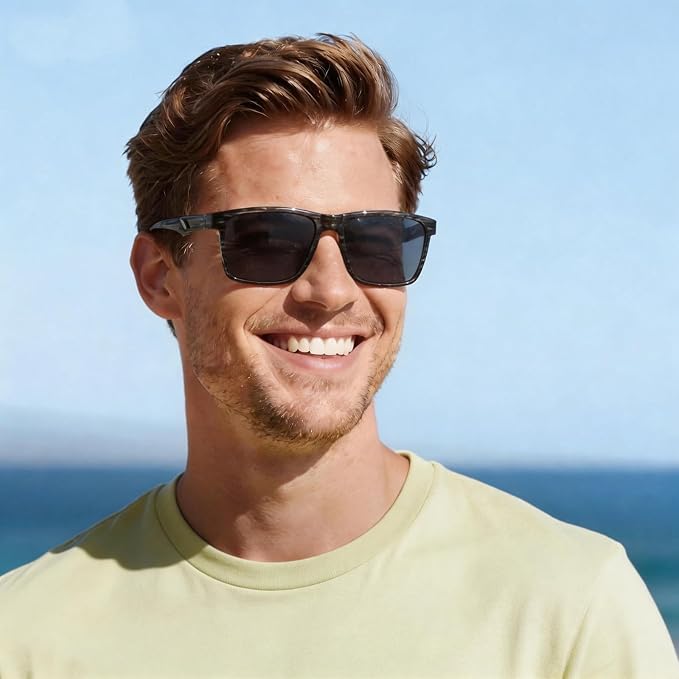 Missfive 2-Pack Mens Snazzy Bifocal Sunglasses with Readers Built-in, Rugged TR90 Lightweight Vented Temples, Dark Outdoor Reading Glasses UV400 Sun Protection for Driving/Travelling, 2.25x