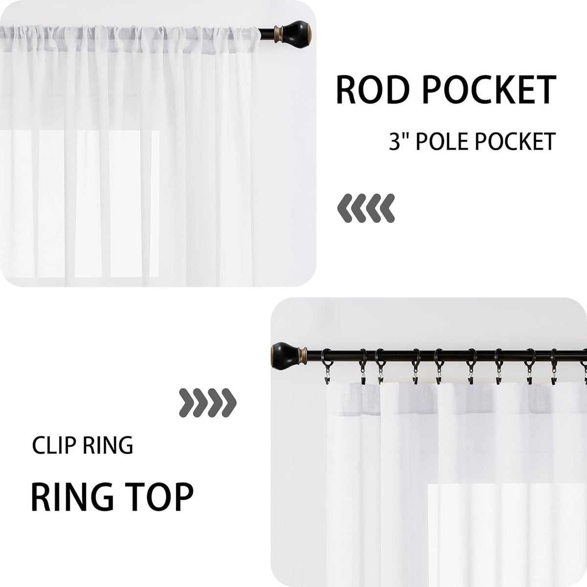 Tollpiz Sheer Curtain Closet Linen Textured Curtain Sheers Doorway Light Filtering Voile French Door Rod Pocket Curtains Patio Glass Door, 25 x 80 inches Long, White, Set of 1 Panel