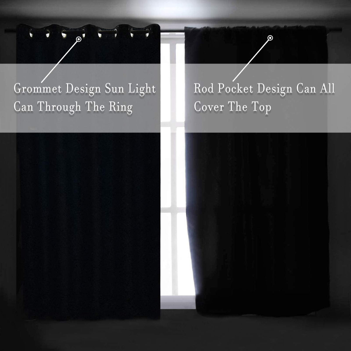 DONREN Hunter Green Blackout Thermal Insulating Window Curtain Panels for Bedroom with Rod Pocket (42 x 54 Inches Long,2 Panels)