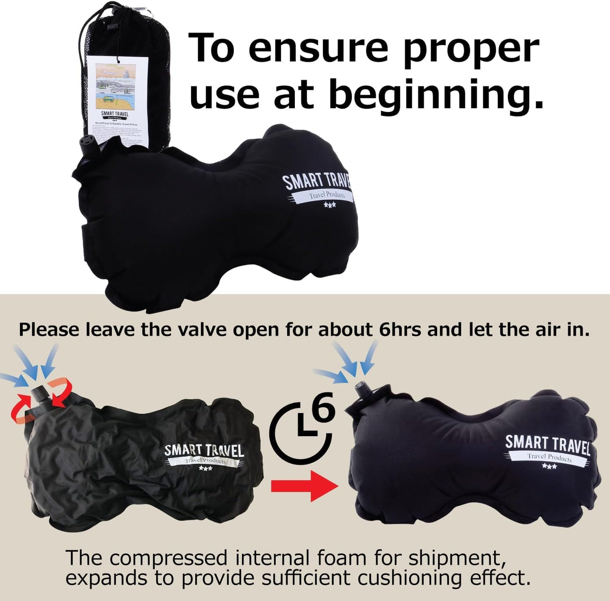 Smart Travel Travel Products Lumbar Pillow Inflatable Lumbar Support Pillow Travel Pillows for Airplane Long Flight Essential for Women Men Kids