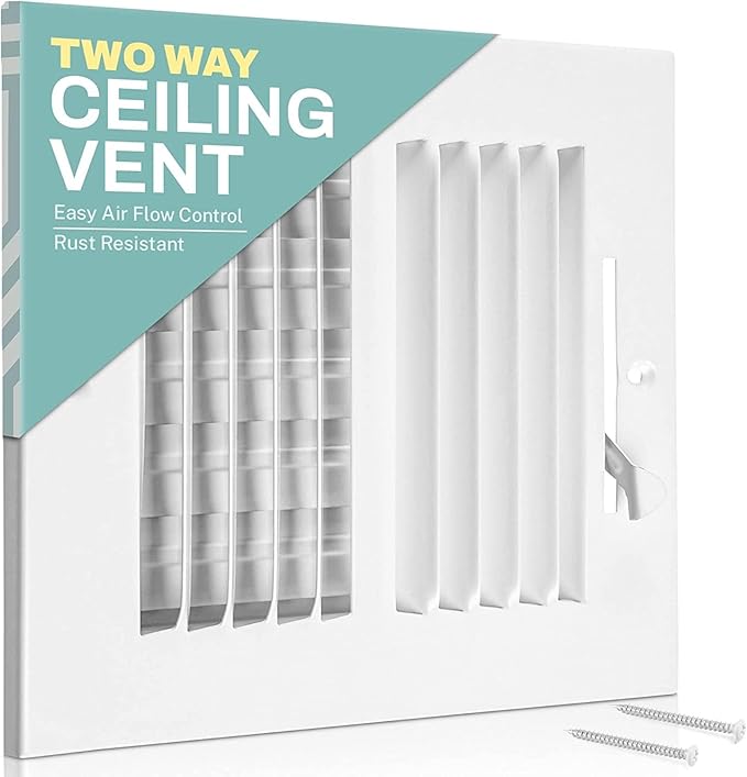 Home Intuition 2-Way Stamped Face Air Register, White, 10" x 8"