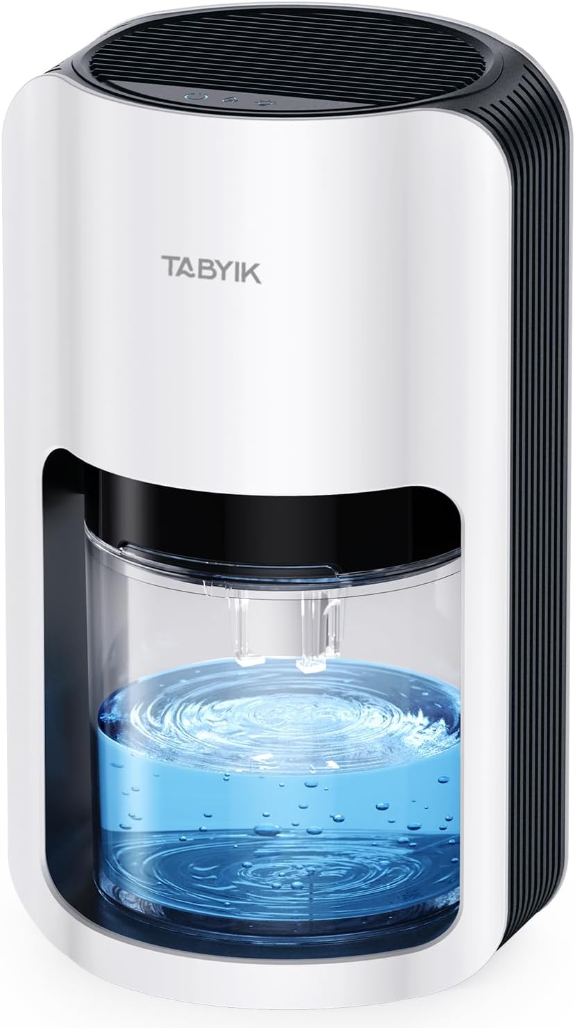 TABYIK Dehumidifiers for Home, 42oz Dehumidifier for Bathroom, Dehumidifiers for Room with Auto Shut Off, Auto Defrost Quiet Dehumidifier for Bedroom Wardrobe Closet Trailer RV