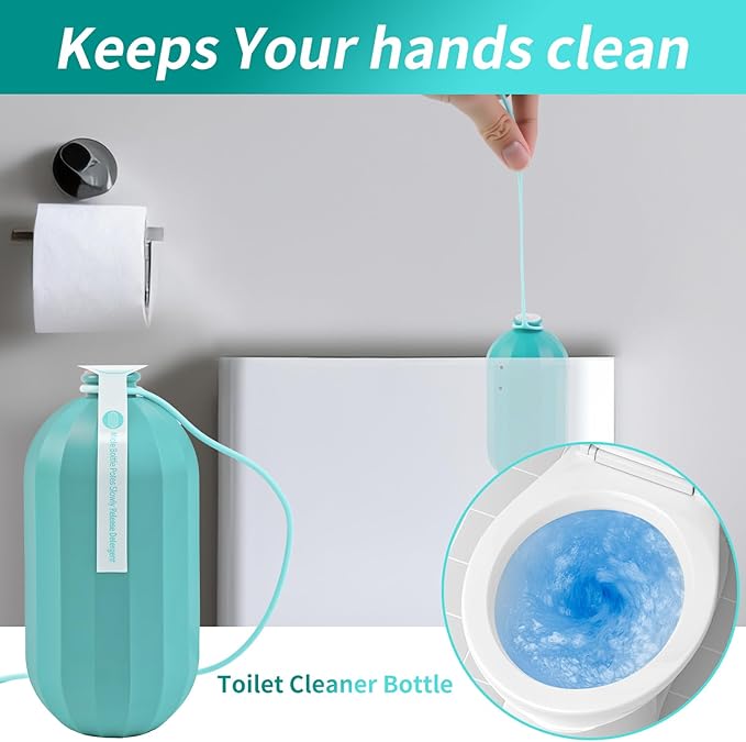 2Pcs WTWD Automatic Toilet Bowl Cleaner with Easy-Grip Hook, Prevents Hard Water Stains, Reduce Scrubbing, Toilet Tank Cleaner, Magic Bottle Design for Stain-Free Hands, Septic Safe