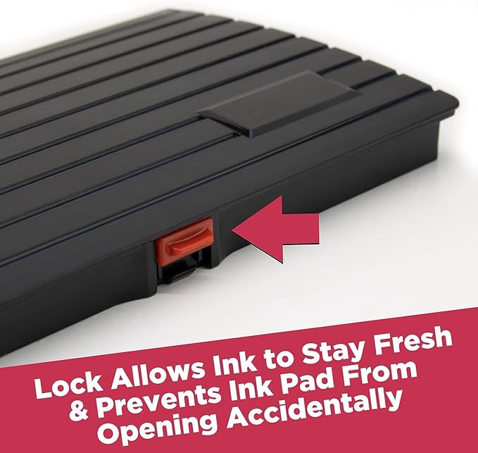 Large Premium Dry (No Ink) Stamp Pad - 3" by 6" - Quality Felt Pad - Case with Closing snap