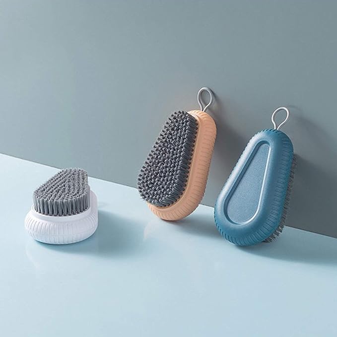 Cleaning Brush Soft Bristle Brush Laundry Scrub Brush Clothes Underwear Shoes Scrubbing Brush, Easy to Grip Household Cleaning Brushes Tool for Countertops Bathtubs (Grey)