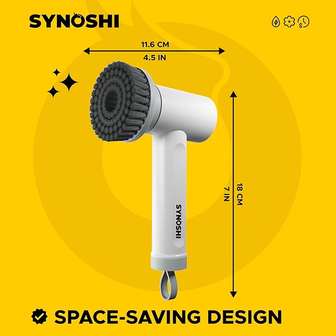 SYNOSHI Electric Spin Scrubber, Power Cleaning Brush with 3 Heads, Cordless Waterproof Shower Scrubber with Dual Speed, Perfect for Cleaning Bathroom, Tile, Cars, Floor. Electric Scrub Brush for tub