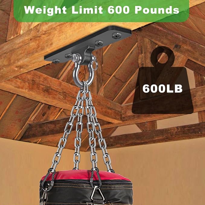 Dolibest Ceiling Mount Swing Hanger Heavy Duty Swing Set Hook for Porch Swing Hammock Chair Yoga Silk Suspension Straps Gymnastic Ring, Wall Anchor for Resistance Bands (900LB)
