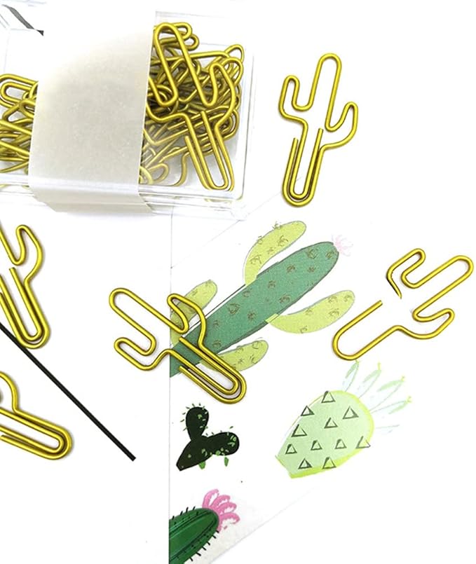 Cute Cactus Paper Clips - 30 Pack Creative Decoration for Home, School and Office by JruiZhp